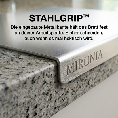 EDELSTAHL-KÜCHENBRETT MIT ANTI RUTSCH KANTE